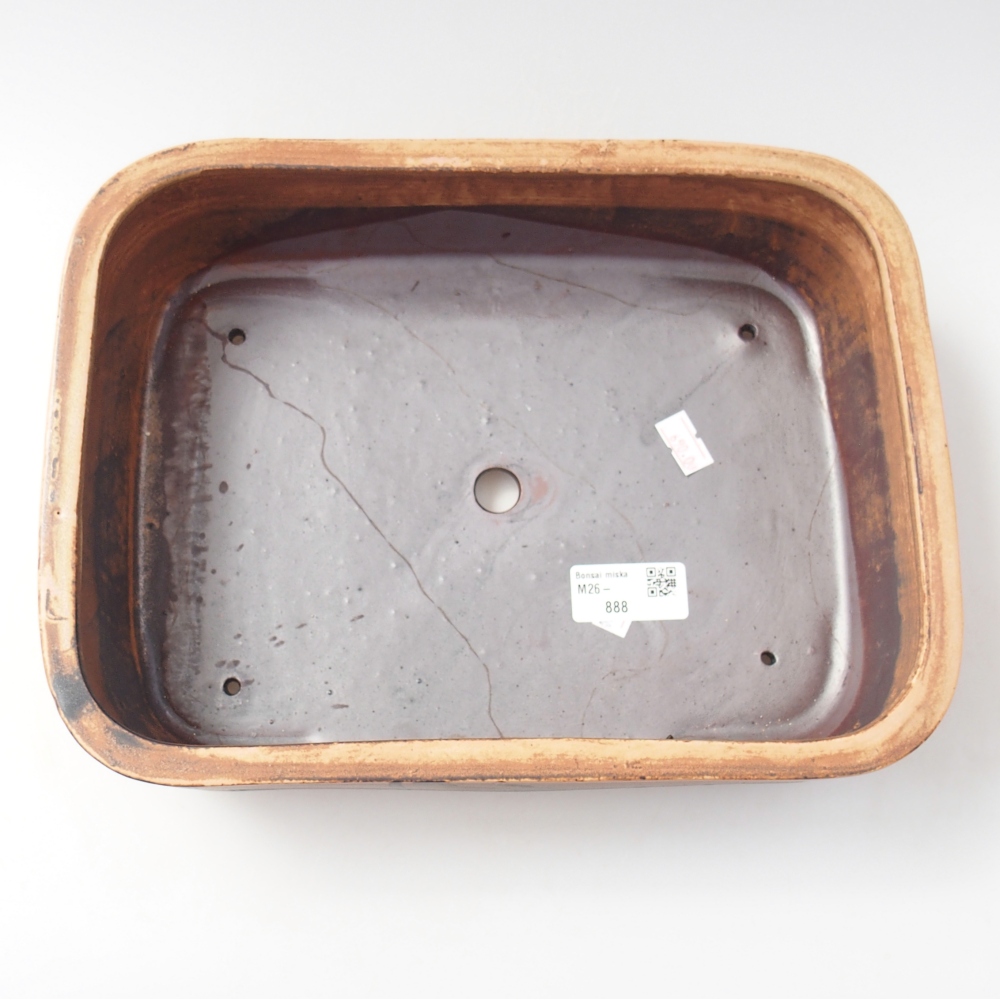 kerámia bonsai tál 28 x 20,5 x 7,5 cm, barna