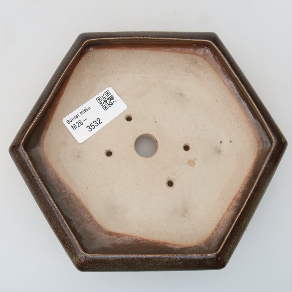 kerámia bonsai tál 17 x 15 x 4 cm, barna