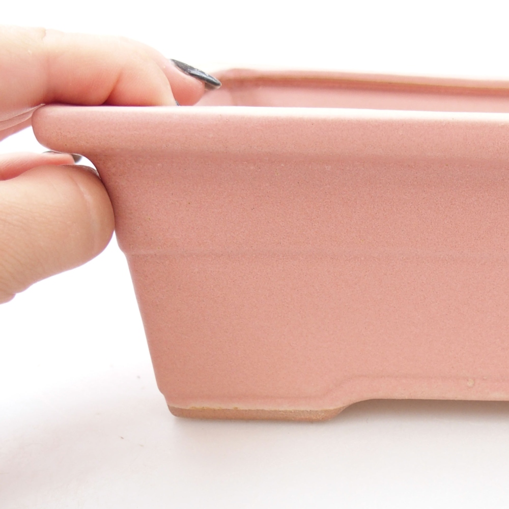 kerámia bonsai tál 22 x 16 x 8 cm, rózsaszínű