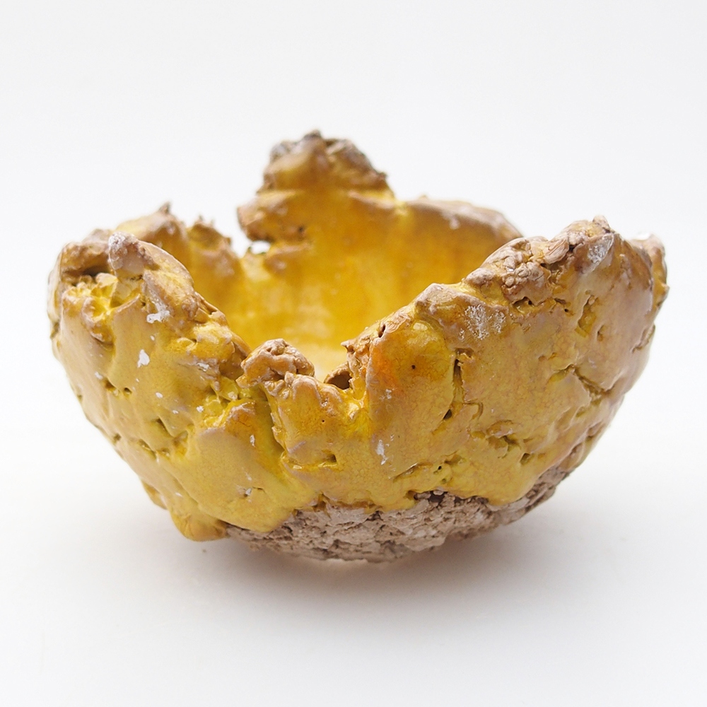 Kerámia kagyló 9,5 x 9,5 x 6,5 cm , sárga