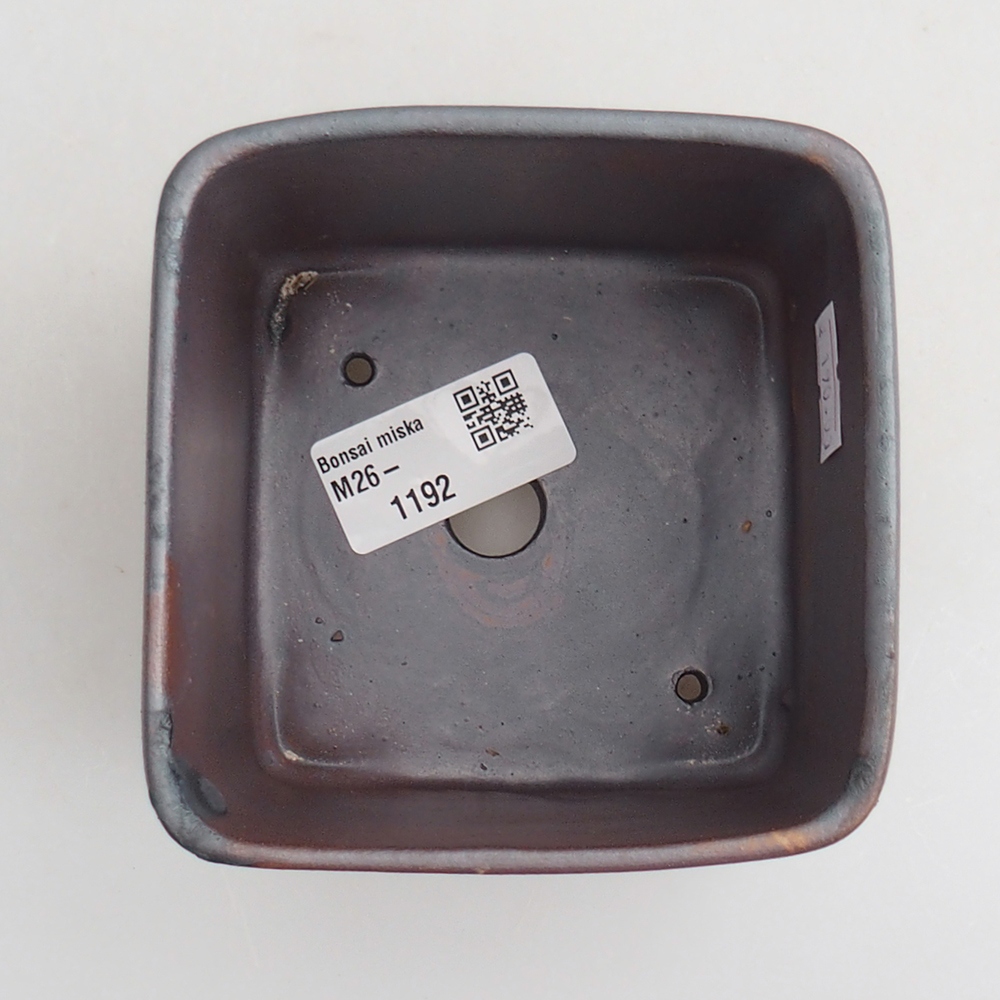 Kerámia bonsai tál 10 x 10 x 8 cm, fém színben