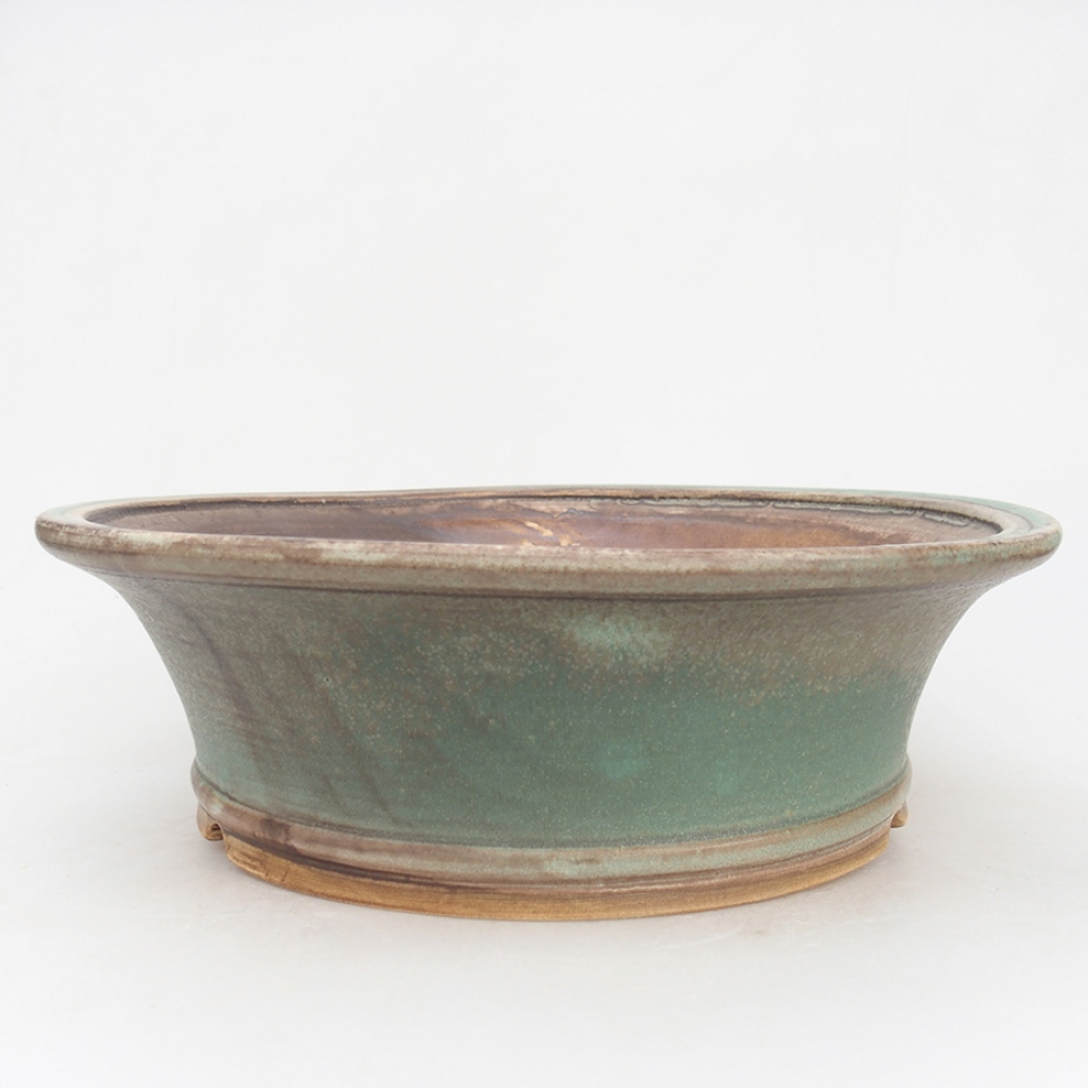 Kerámia bonsai tál 24,5 x 28,5 x 8,5 cm, zöld