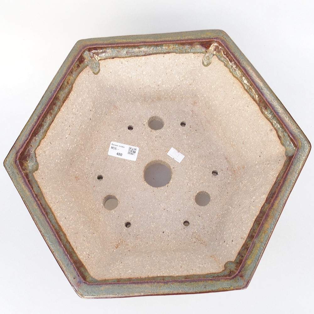 kerámia bonsai tál 36 x 31,5 x 14 cm, barna