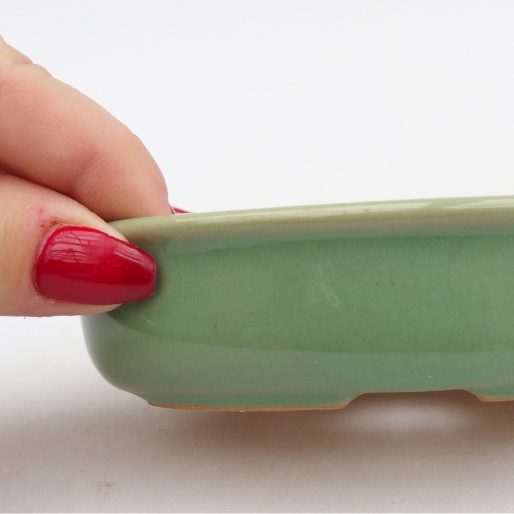 kerámia bonsai tál 12 x 8,5 x 3 cm, zöld