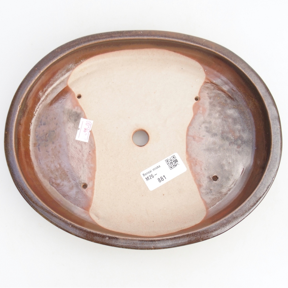 kerámia bonsai tál 24,5 x 20 x 4 cm, barna
