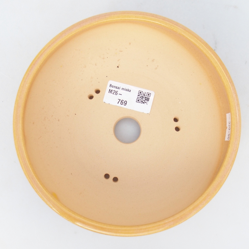 kerámia bonsai tál 16,5 x 16,5 x 5,5 cm, barna-sárga színben