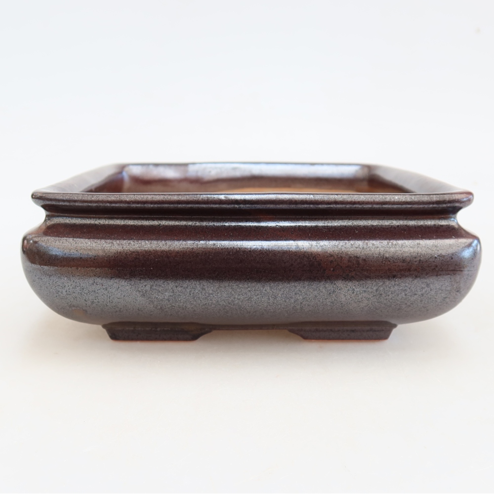 kerámia bonsai tál 15,5 x 15,5 x 6 cm, barna
