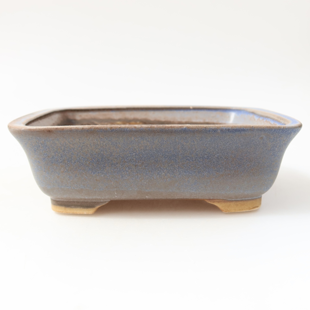 Kerámia bonsai tál, 15 x 13 x 4,5 cm, kék színű