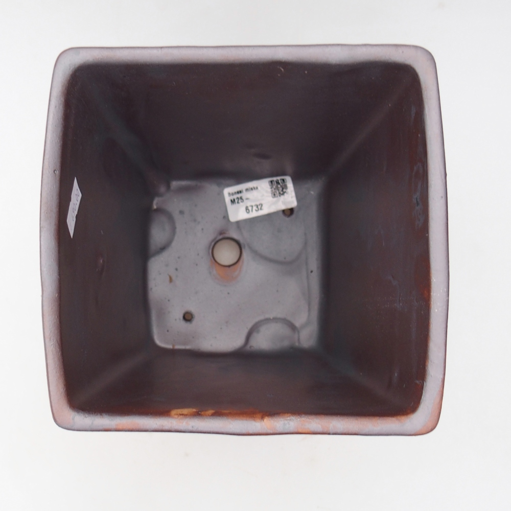 Kerámia bonsai tál 15 x 15 x 19,5 cm, fém színben