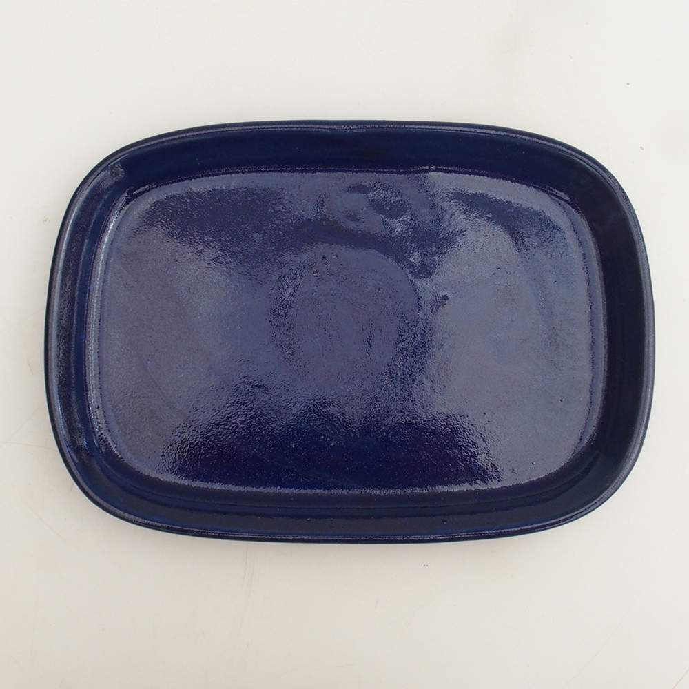 Kerámia csészealj H25 - 20,5 x 14,5 x 1,5 cm - kék