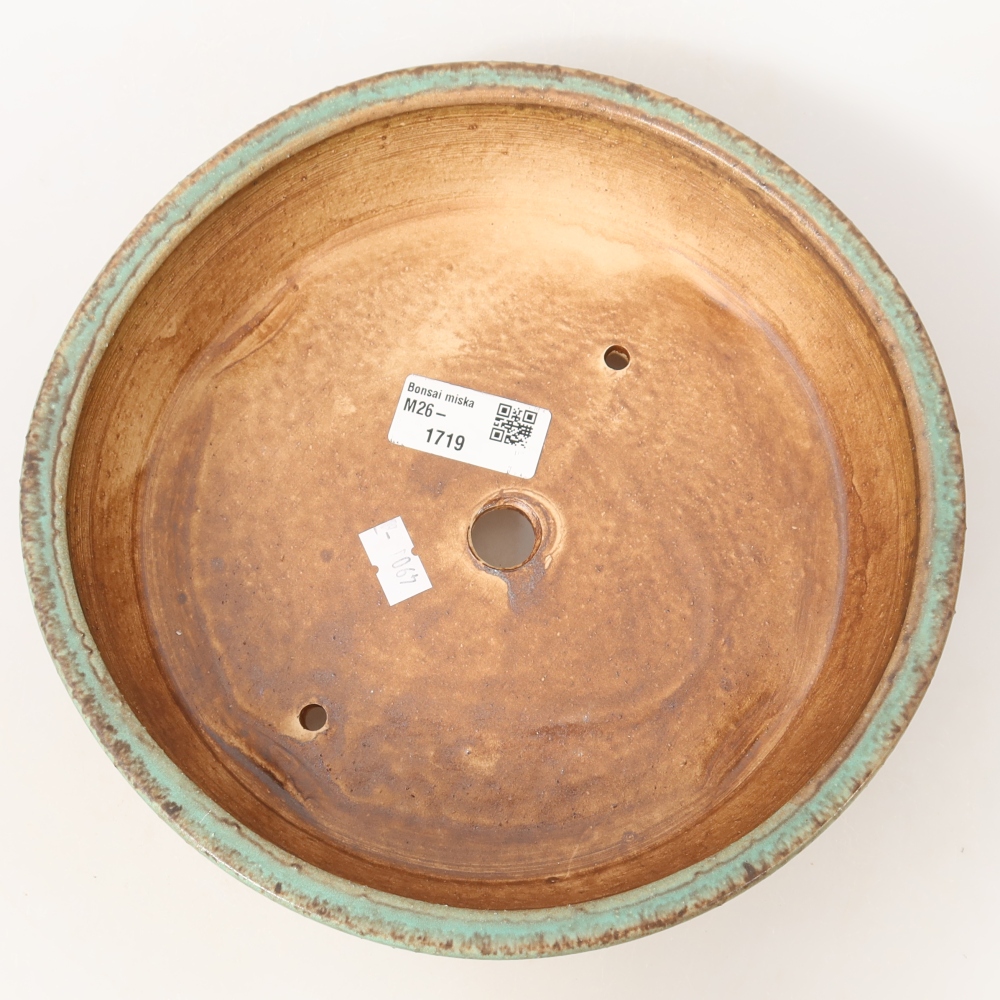 Kerámia bonsai tál 21,5 x 21,5 x 6 cm, zöld