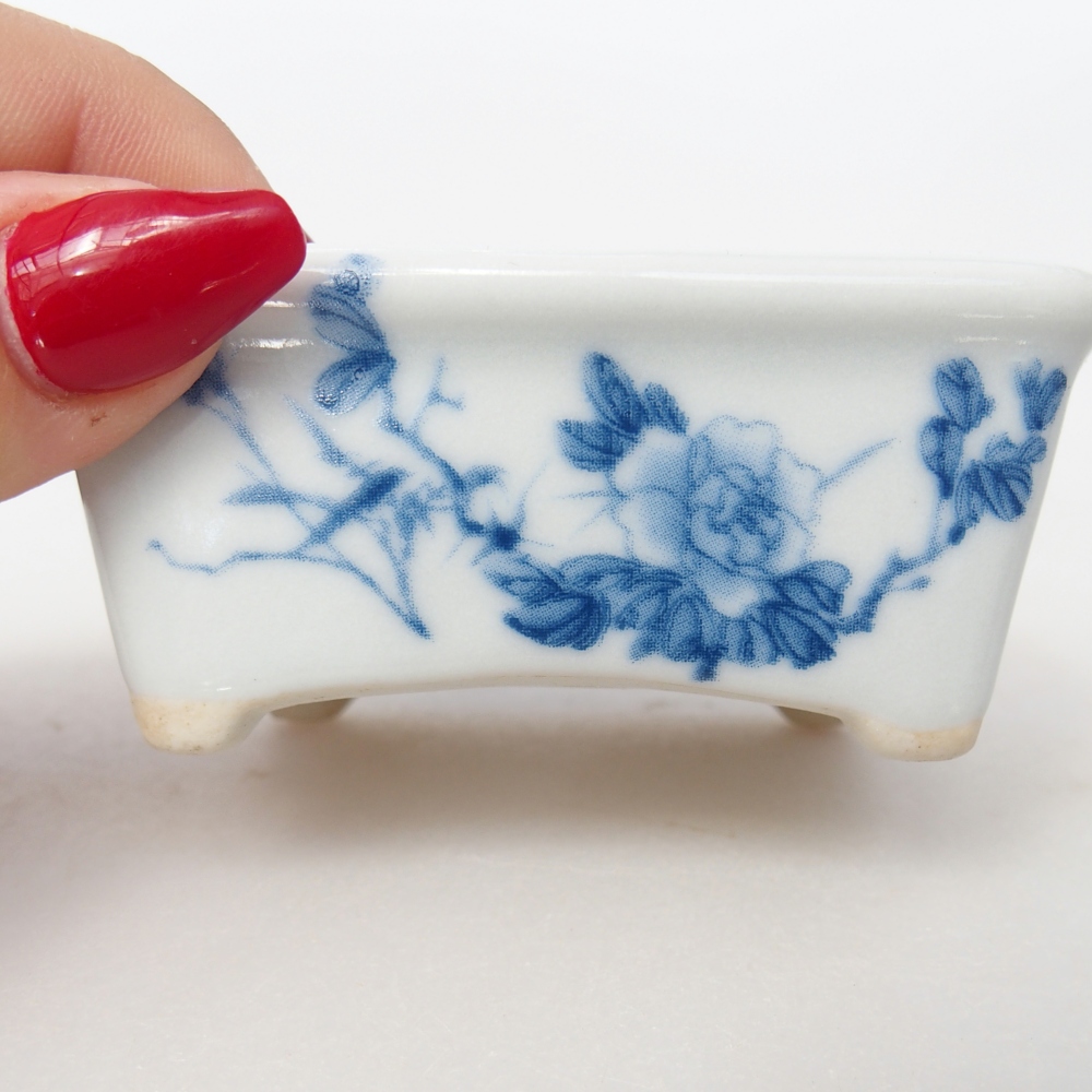 Mini bonsai tál 8 x 6,5 x 3,5 cm, fehér