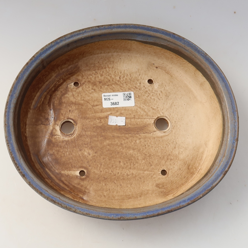 Kerámia bonsai tál, 26 x 24 x 6 cm, kék színű