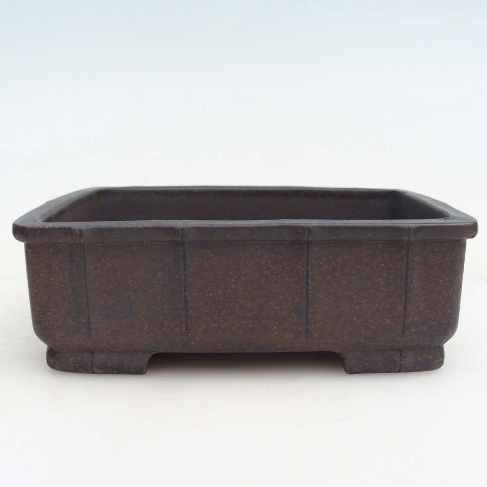 kerámia bonsai tál 15 x 10,5 x 5 cm, színe barnás okkersárga