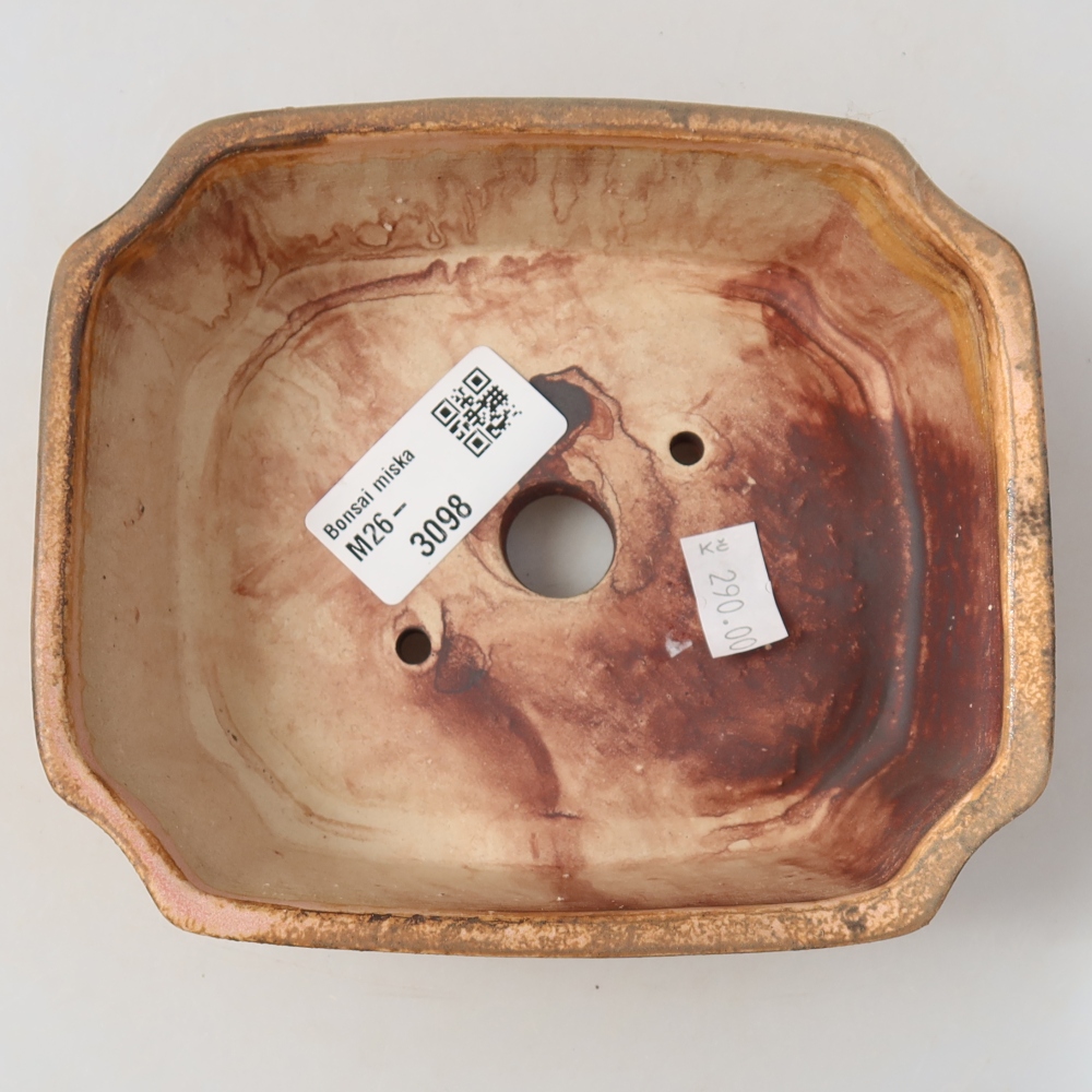 Kerámia bonsai tál 14 x 11,5 x 4,5 cm, rózsaszínű