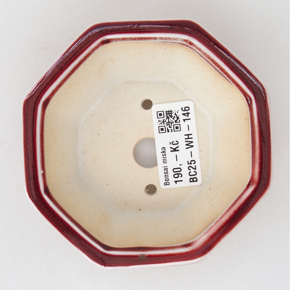 Mini bonsai tál 11 x 10 x 3,5 cm, piros színben