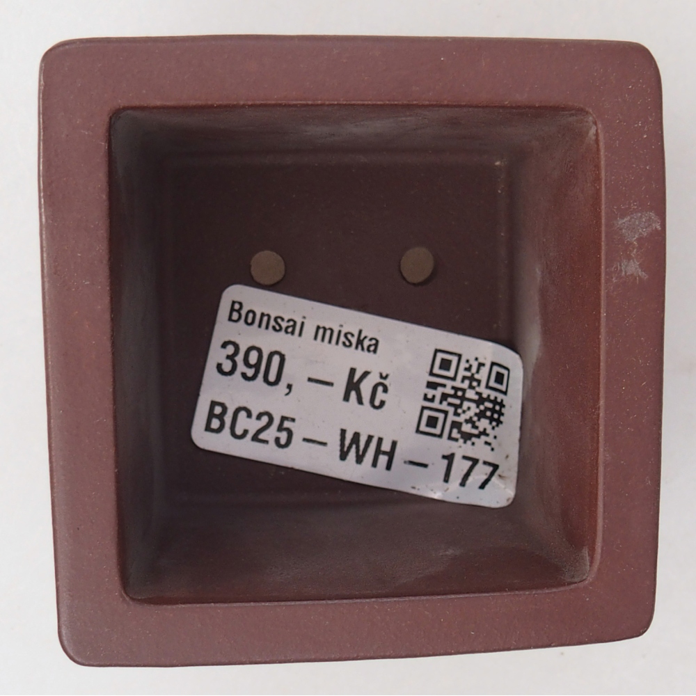 Mini bonsai tál 6 x 6 x 4,5 cm, barna