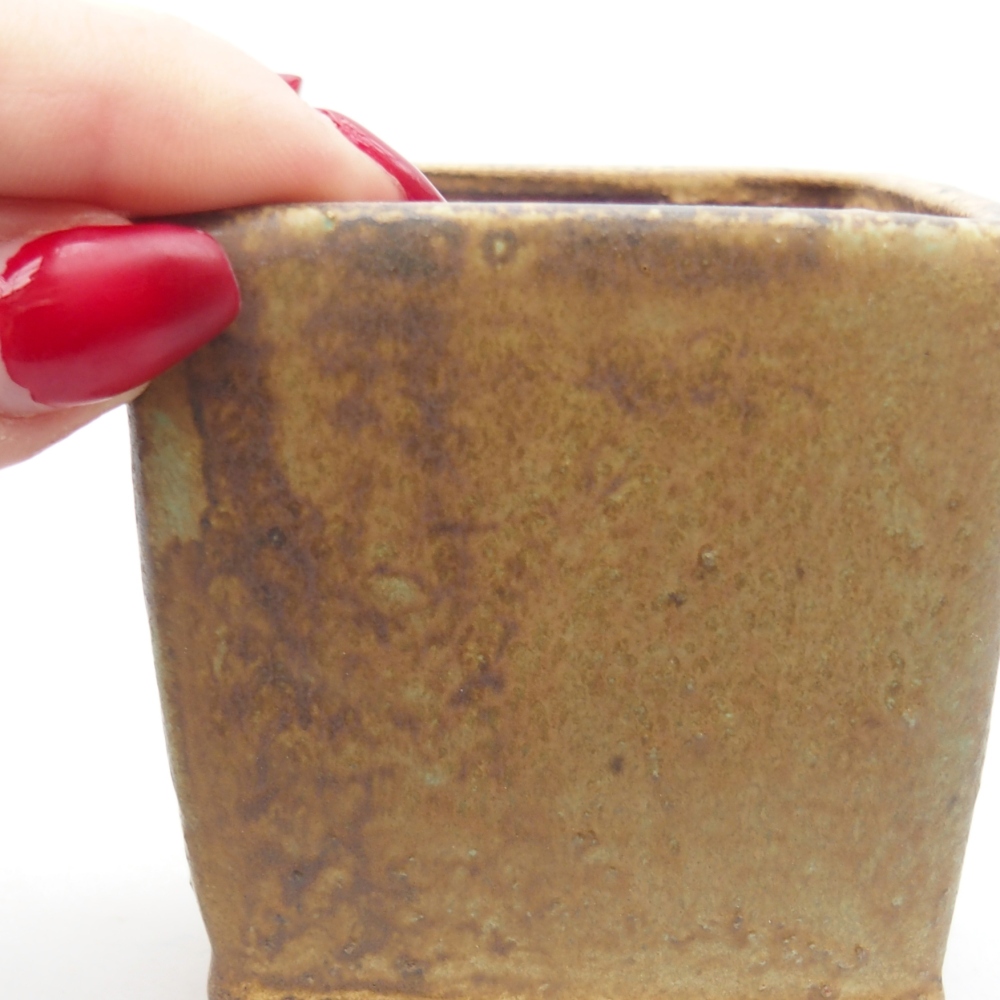 kerámia bonsai tál 6,5 x 6,5 x 7 cm, zöld