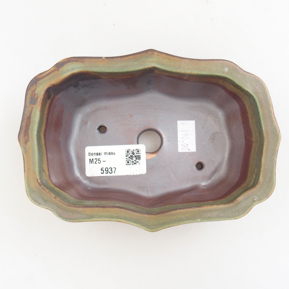 kerámia bonsai tál 22 x 17 x 5 cm, zöld