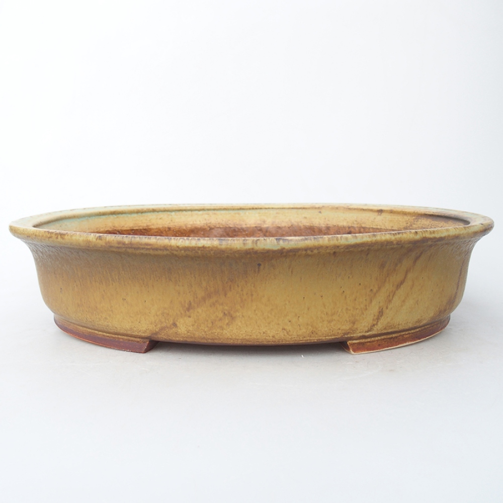 kerámia bonsai tál 26,5 x 24 x 5,5 cm, zöld