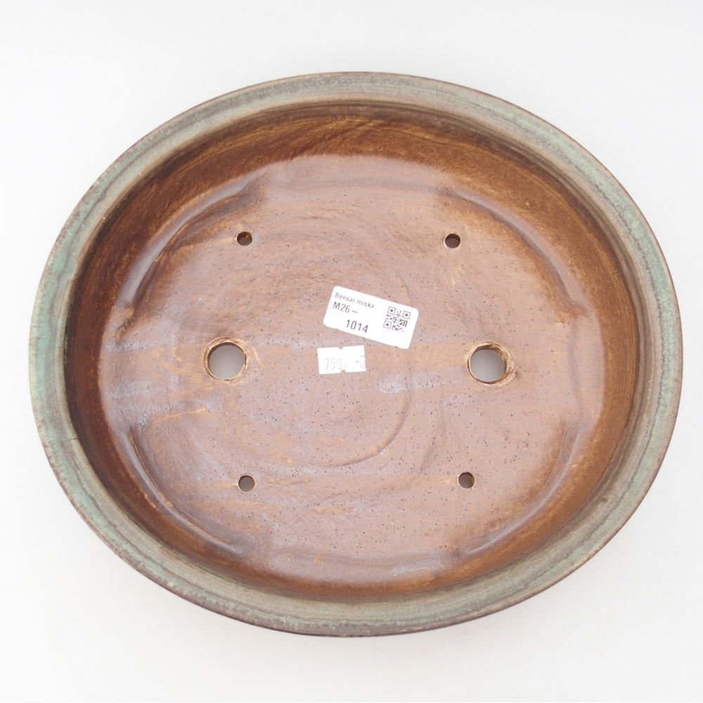 kerámia bonsai tál 26 x 23,5 x 5,5 cm, zöld
