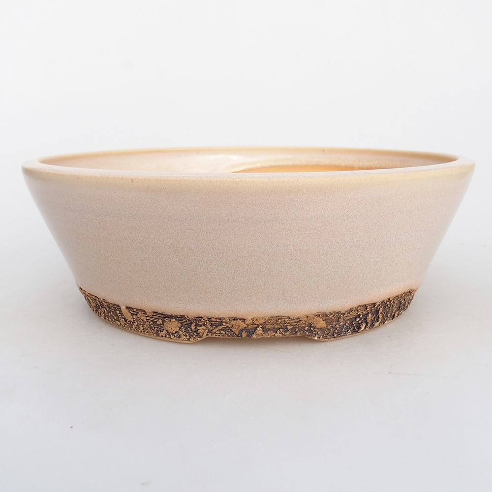 kerámia bonsai tál 22 x 22 x 7,5 cm, bézs színben