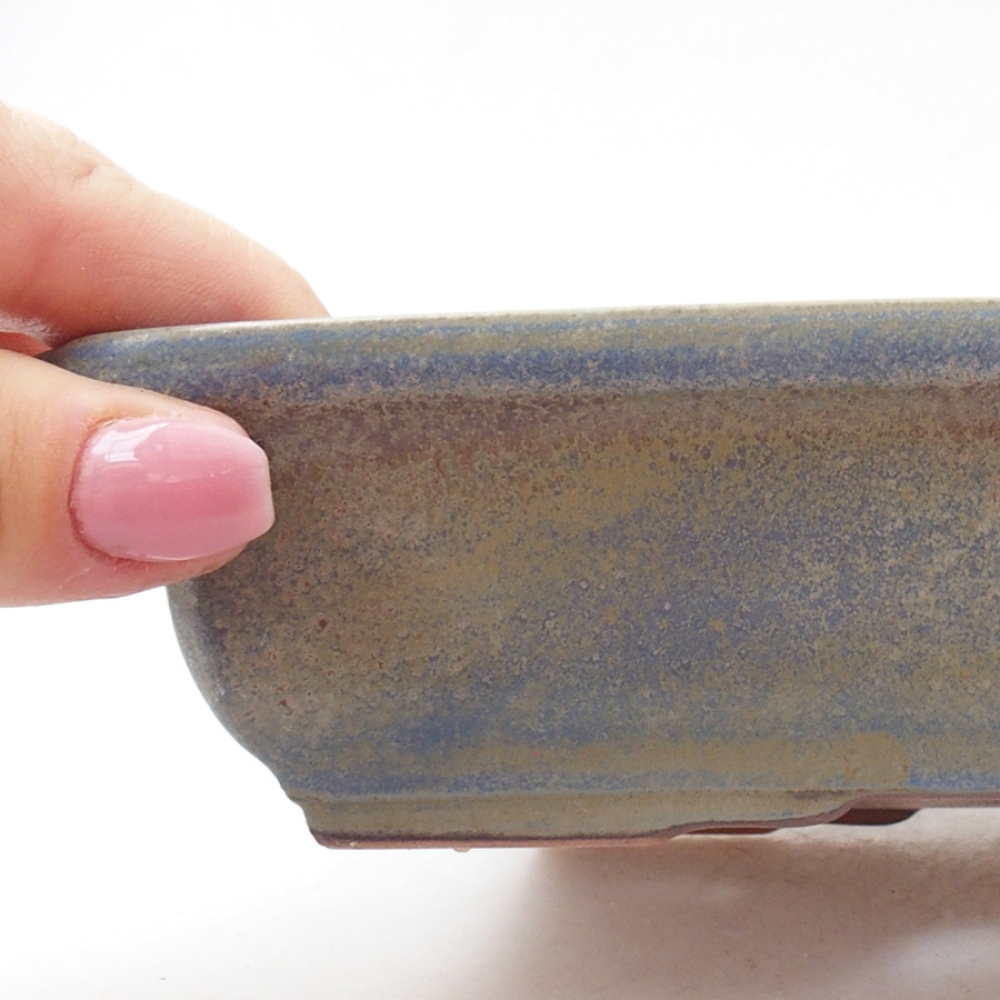 kerámia bonsai tál 17,5 x 13 x 4 cm, kék színben