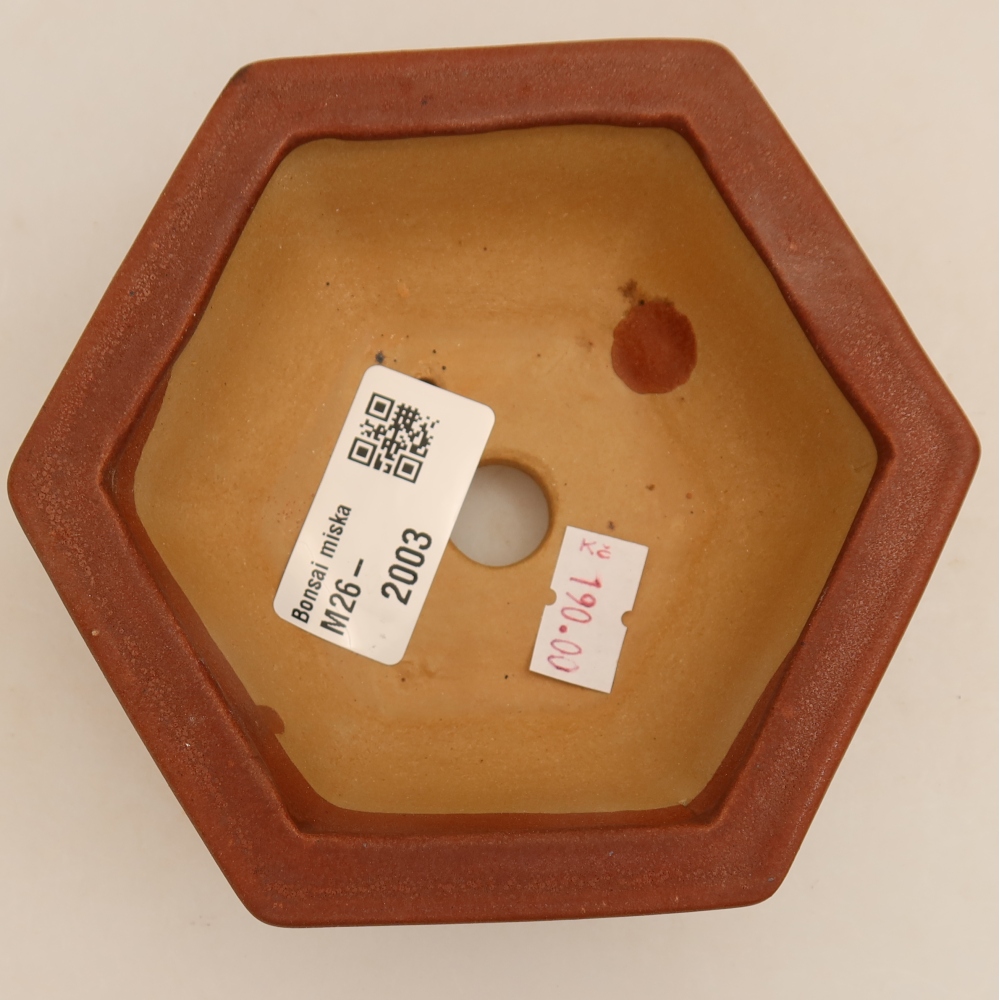 Kerámia bonsai-tál 12 x 10,5 x 4 cm, bordó színű