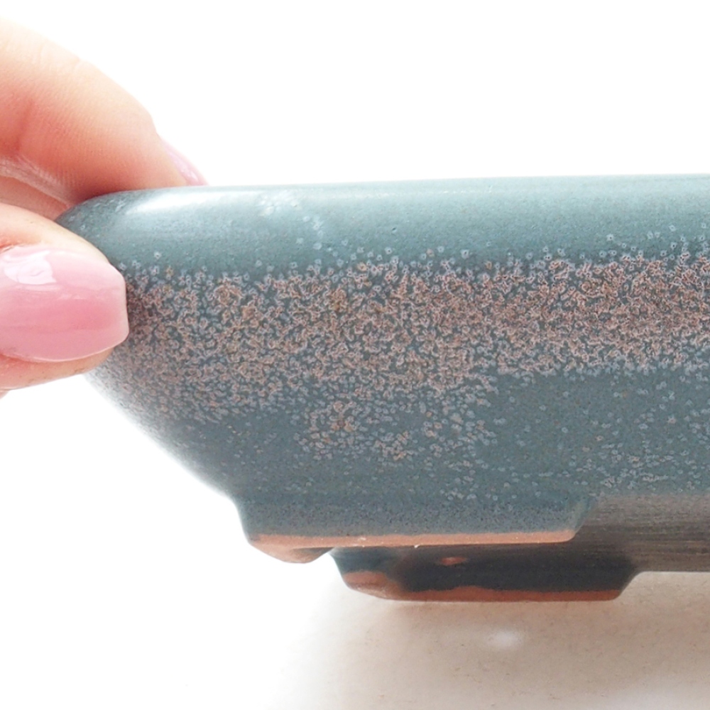 kerámia bonsai tál 17 x 13,5 x 3,5 cm, kék színben