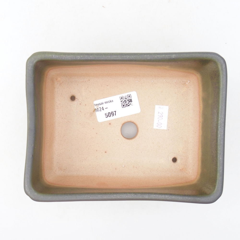 kerámia bonsai tál 16 x 12 x 6 cm, zöld