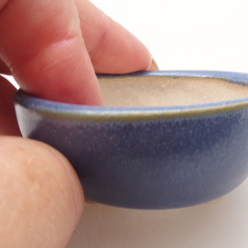 Mini bonsai tál 6 x 6 x 2,5 cm, kék színben