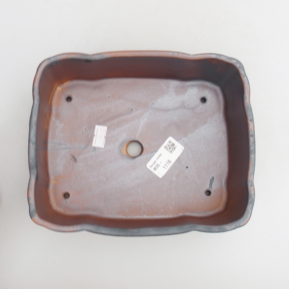 Kerámia bonsai tál 20 x 17 x 7 cm, fém színben