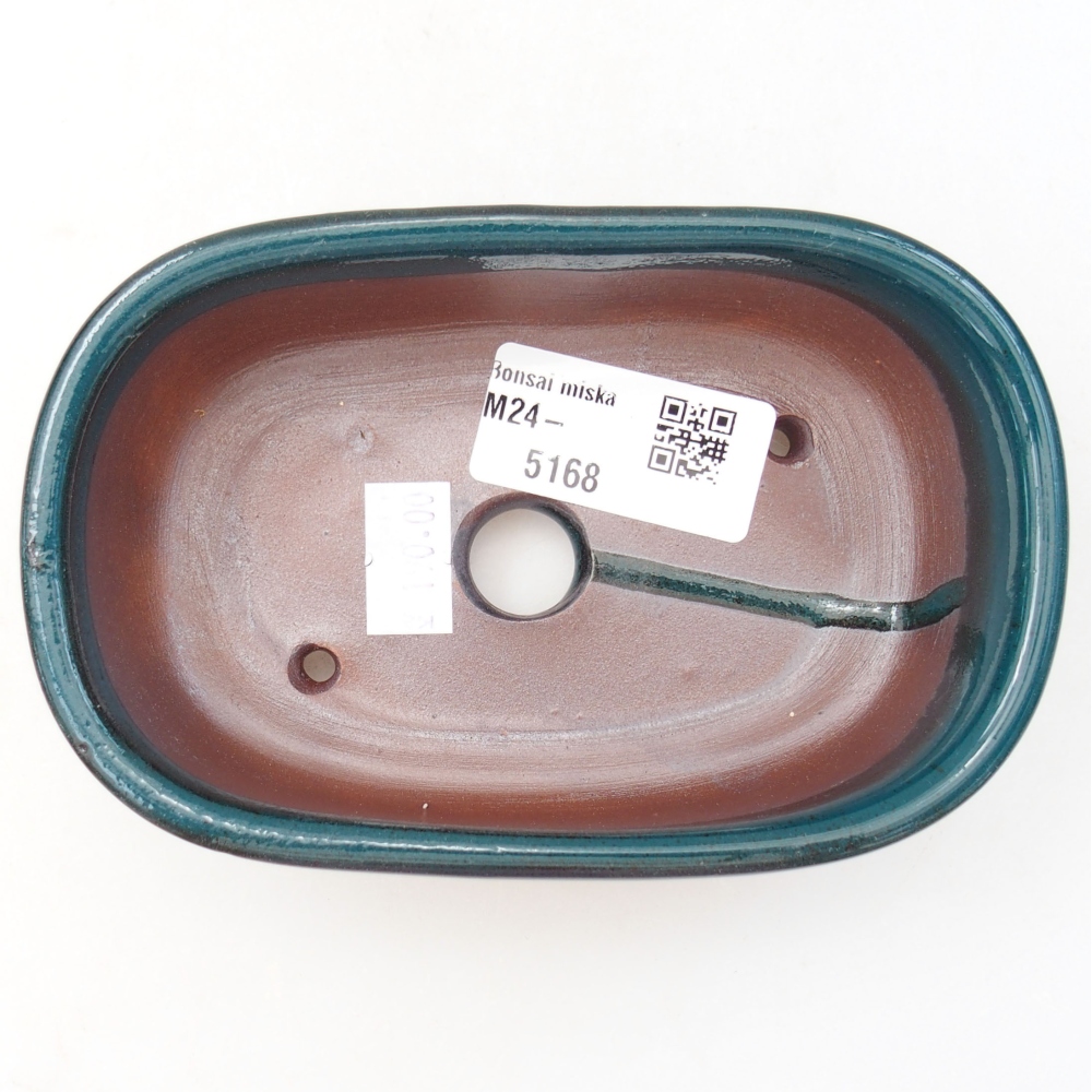 kerámia bonsai tál 13 x 9 x 4 cm, zöld