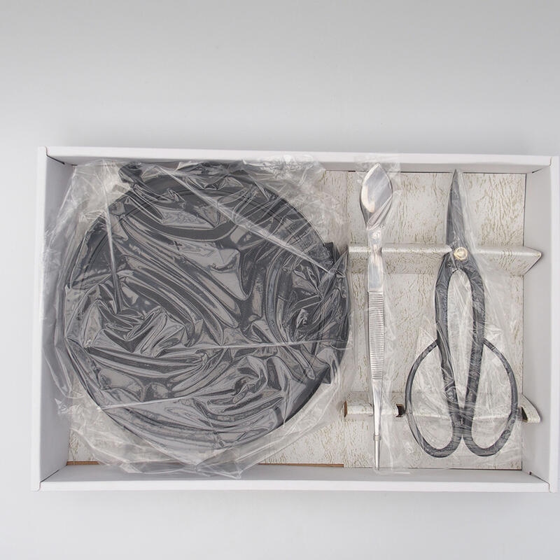 Japán bonsai szerszámkészlet forgóasztal, olló és csipesz