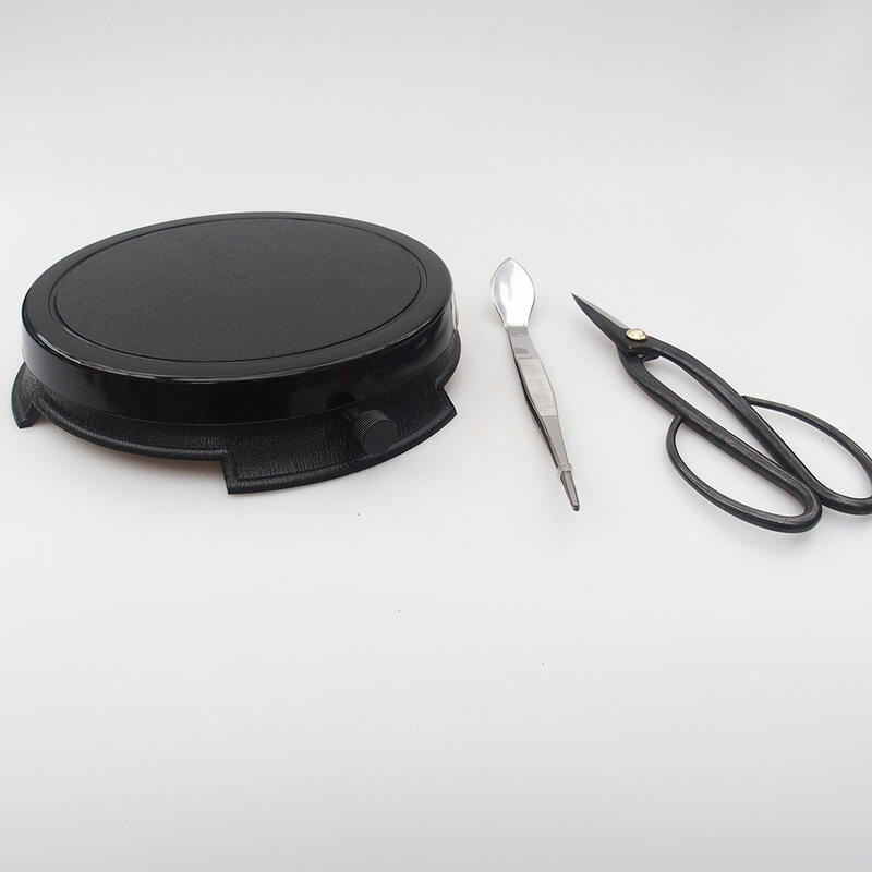 Japán bonsai szerszámkészlet forgóasztal, olló és csipesz