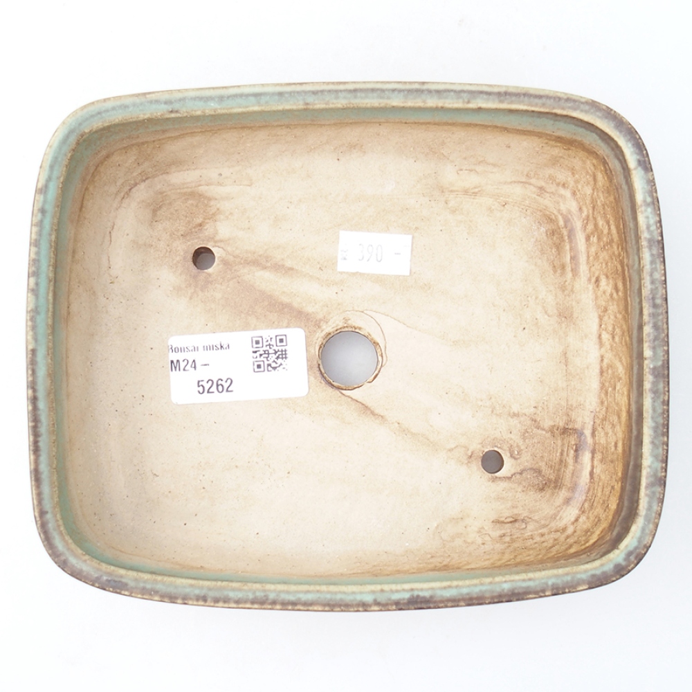 Kerámia bonsai tál 17,5 x 14 x 4,5 cm, zöld