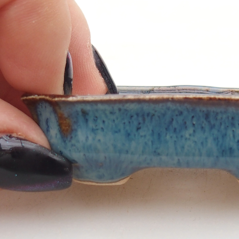 Mini bonsai tál 6 x 4 x 1,5 cm, kék színben