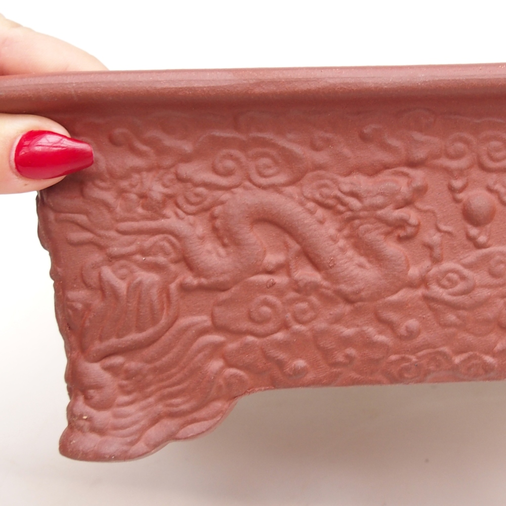 kerámia bonsai tál 26 x 18,5 x 9 cm, téglaszínű, tégla színű