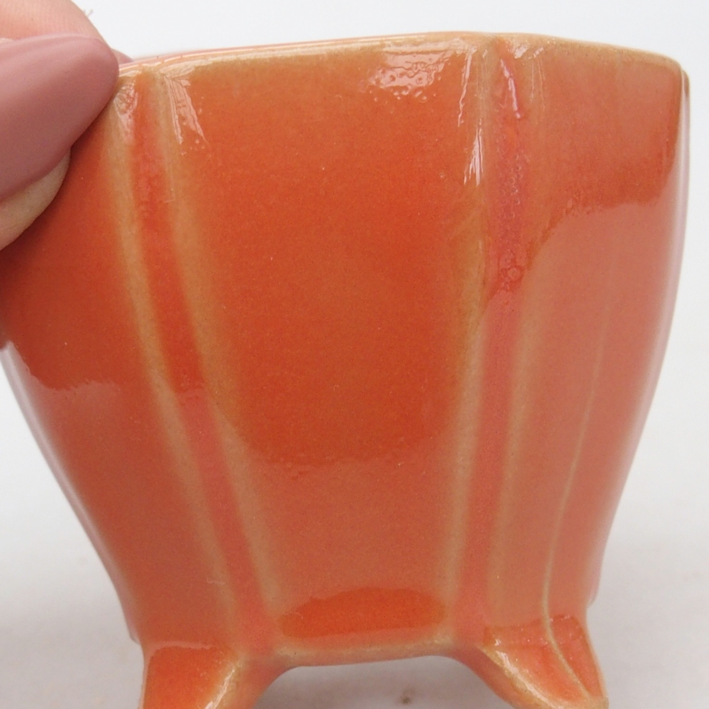 kerámia bonsai tál 7,5 x 7,5 x 6 cm, narancssárga