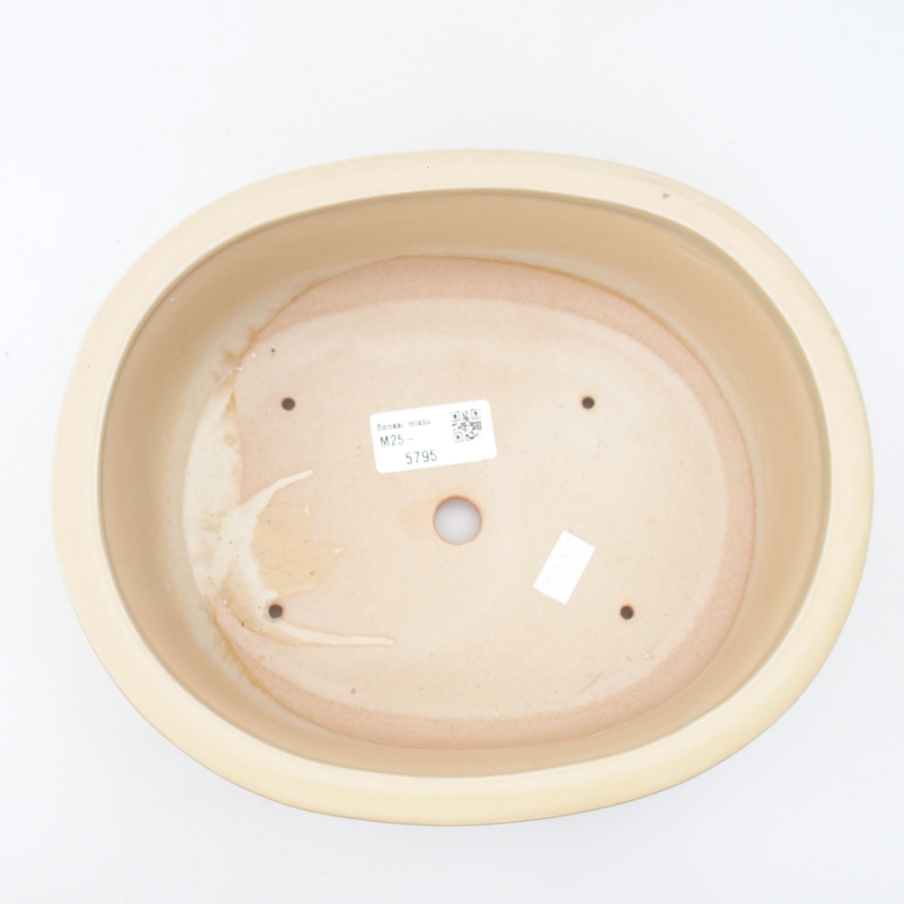 kerámia bonsai tál 23 x 19,5 x 7 cm, bézs színben