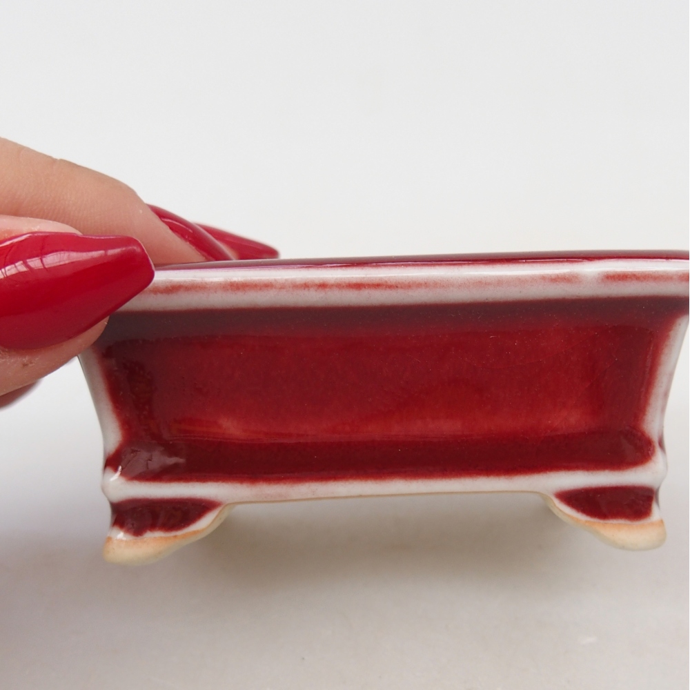 Mini bonsai tál 7,5 x 6,5 x 3,5 cm, piros színben