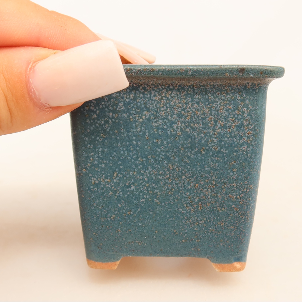 Kerámia bonsai-tál, 6 x 6 x 5,5 cm, kék színű