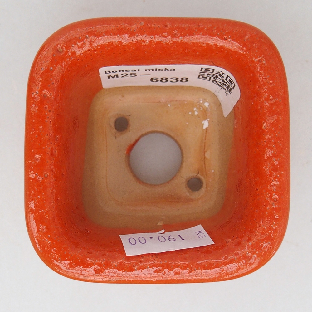kerámia bonsai tál 6,5 x 6,5 x 5 cm, narancssárga