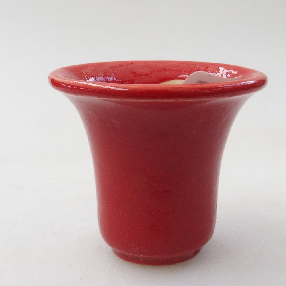 Mini bonsai tál 4 x 4 x 4 cm, piros színben