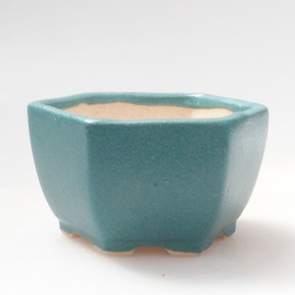 kerámia bonsai tál 6,5 x 5,5 x 4 cm, kék színben