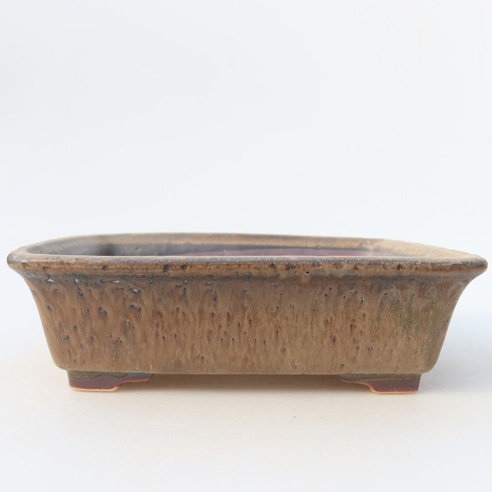 kerámia bonsai tál 17,5 x 14,5 x 5 cm, barna