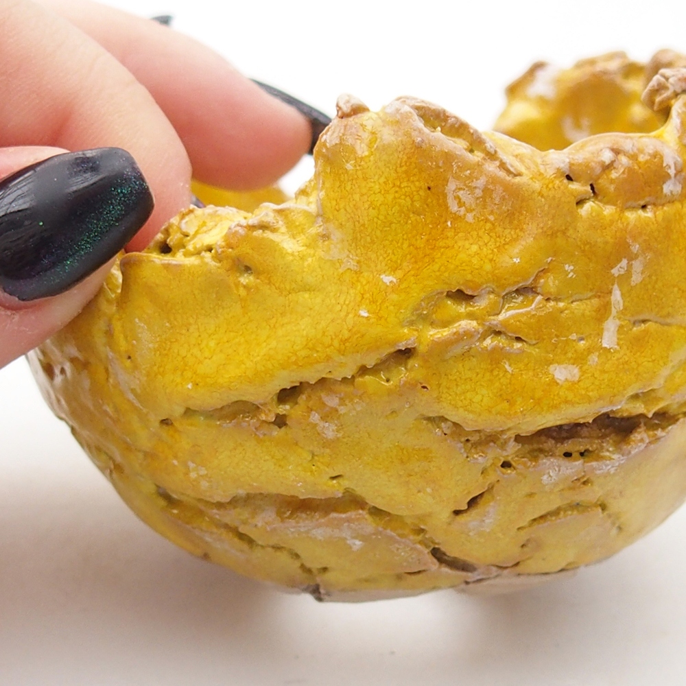 Kerámia kagyló 8,5 x 8,5 x 6 cm , sárga