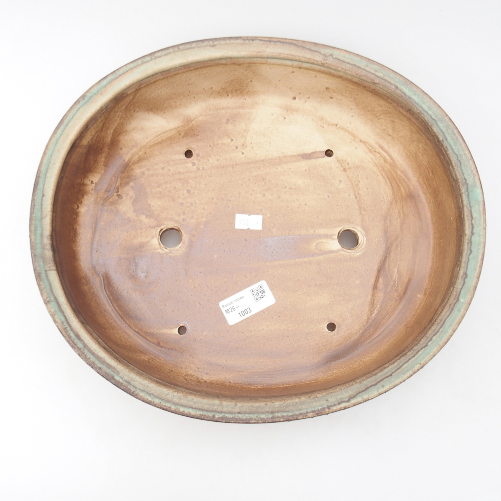 kerámia bonsai tál 32,5 x 28,5 x 7 cm, zöld