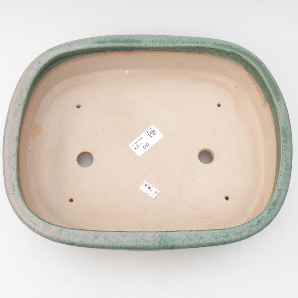 kerámia bonsai tál 32 x 25 x 7,5 cm, zöld