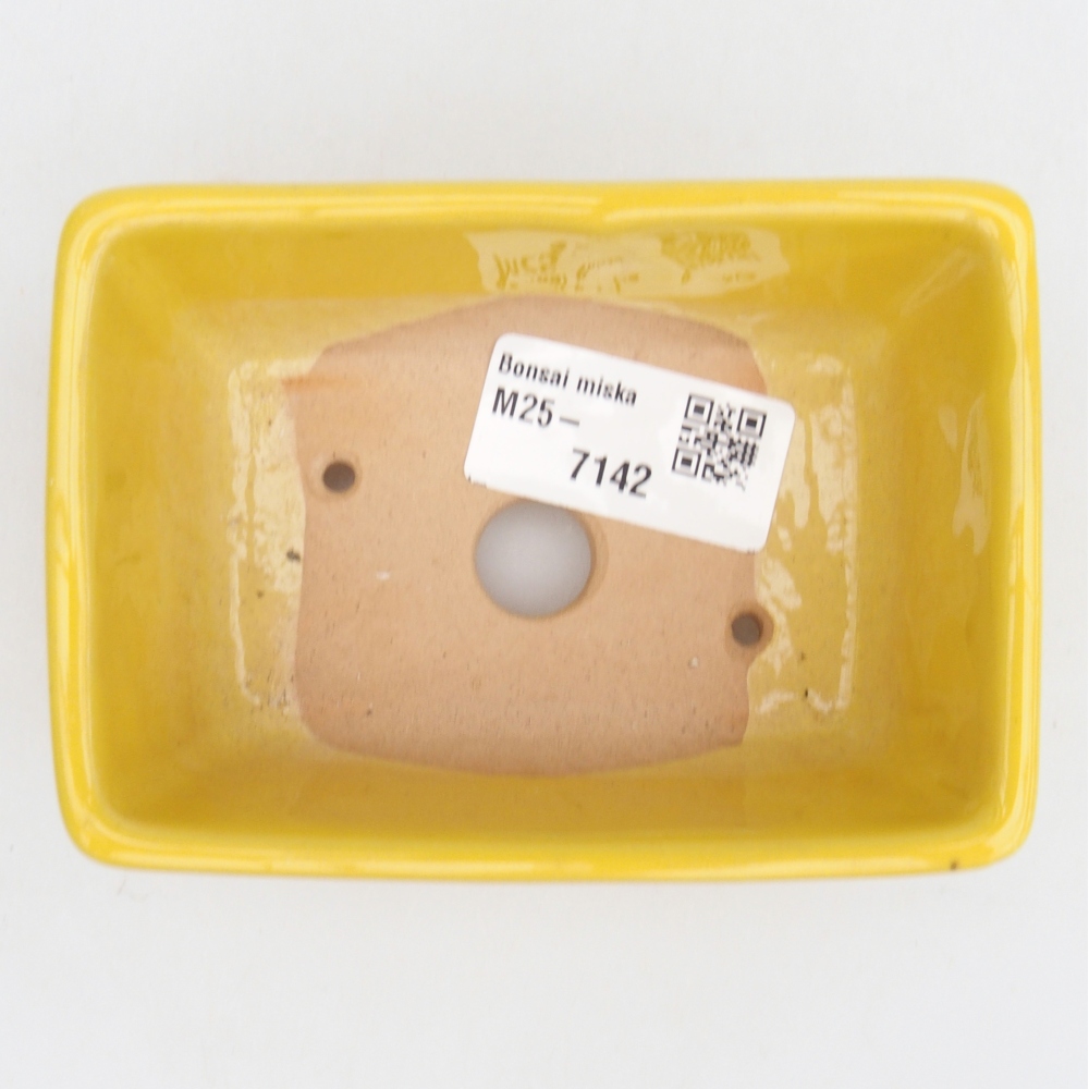 bonsai kerámia tál 10,5 x 7,5 x 4,5 cm, sárga